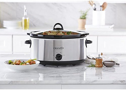7 Quart Oval Manual Slow Cooker – Stainless Steel - Curated Catalog H7
