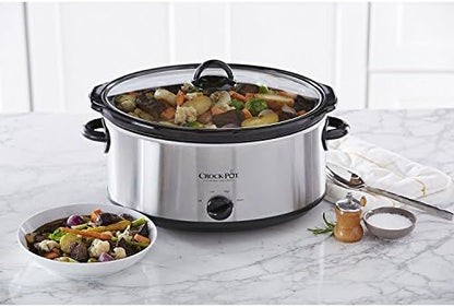 7 Quart Oval Manual Slow Cooker – Stainless Steel - Curated Catalog H7