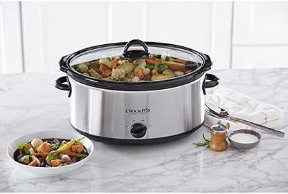 7 Quart Oval Manual Slow Cooker – Stainless Steel - Curated Catalog S1