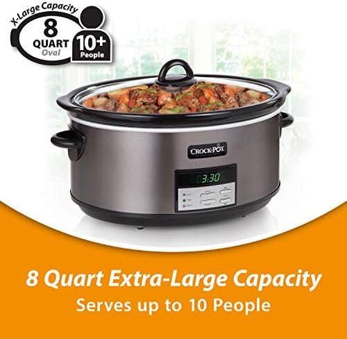 8 Quart Programmable Slow Cooker with Auto Warm - Curated Catalog T7