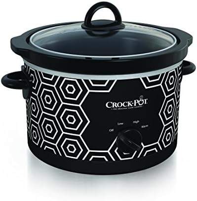 4.5 Quart Portable Slow Cooker – Black & White - Curated Catalog Y6