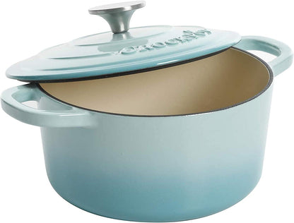 3 Quart Enameled Cast Iron Dutch Oven – Aqua - Curated Catalog P1