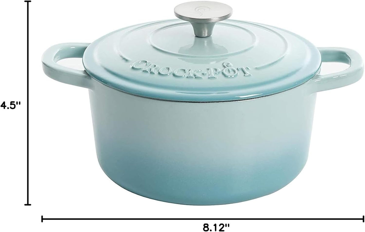 3 Quart Enameled Cast Iron Dutch Oven – Aqua - Curated Catalog W9