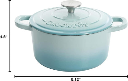 3 Quart Enameled Cast Iron Dutch Oven – Aqua - Curated Catalog W9