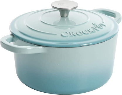 3 Quart Enameled Cast Iron Dutch Oven – Aqua - Curated Catalog D7